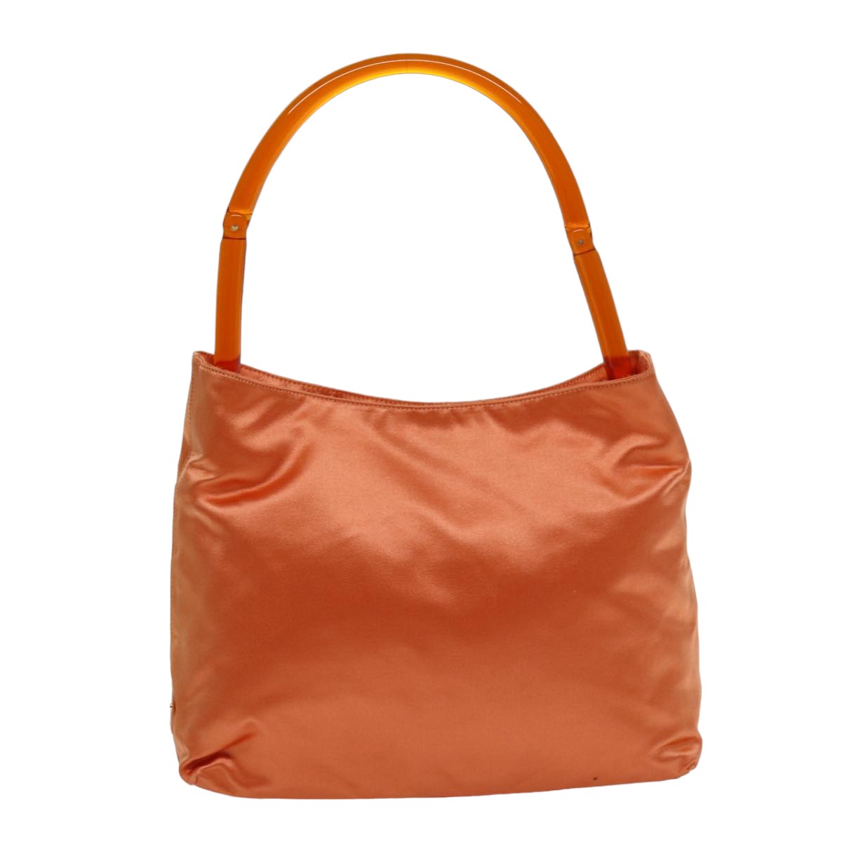 PRADA Shoulder Bag Satin Orange Auth 75449