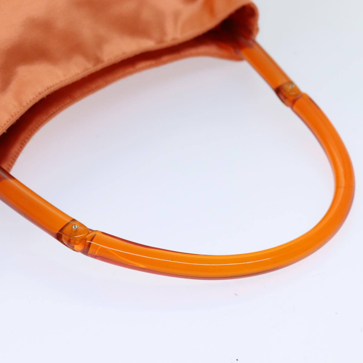 PRADA Shoulder Bag Satin Orange Auth 75449