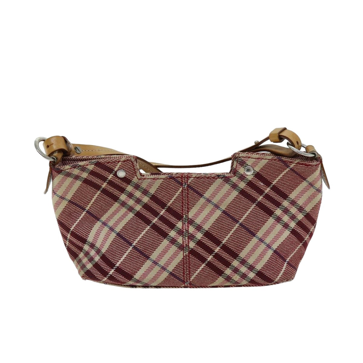 BURBERRY Nova Check Blue Label Shoulder Bag Canvas Red Auth 75453 - 0