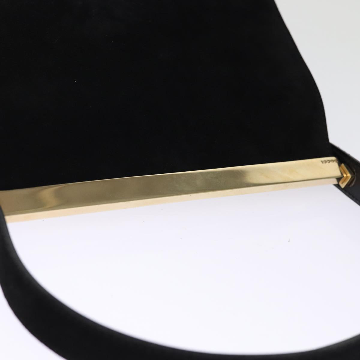 GUCCI Hand Bag Suede Black 001 2058 1928 0 Auth 75456