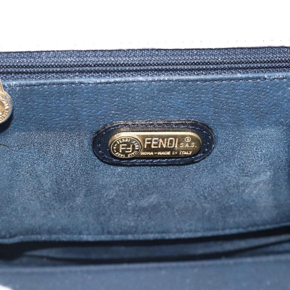 FENDI Hand Bag Leather White Auth 75458
