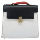 FENDI Hand Bag Leather White Auth 75458-13