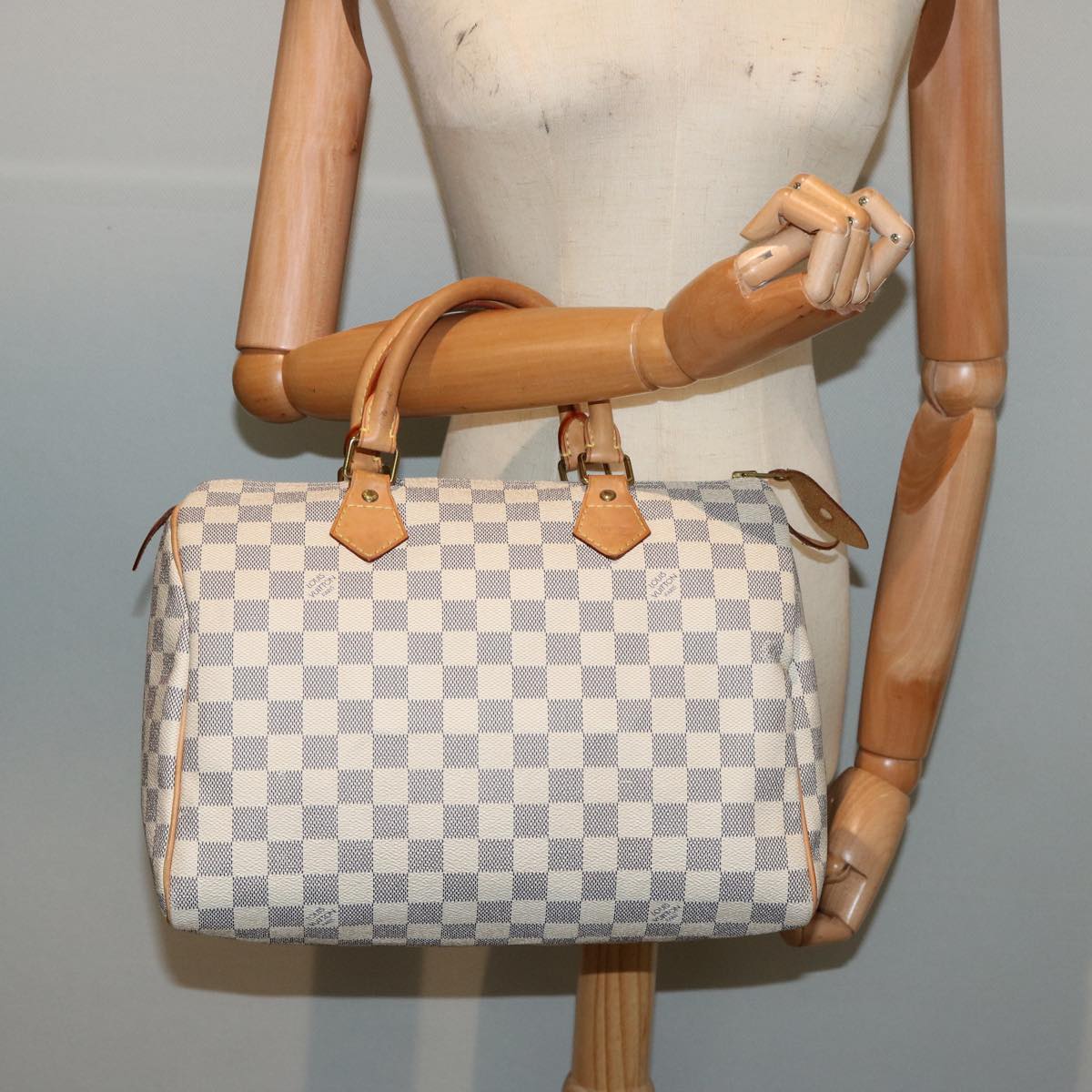 LOUIS VUITTON Damier Azur Speedy 30 Hand Bag N41533 LV Auth 75484