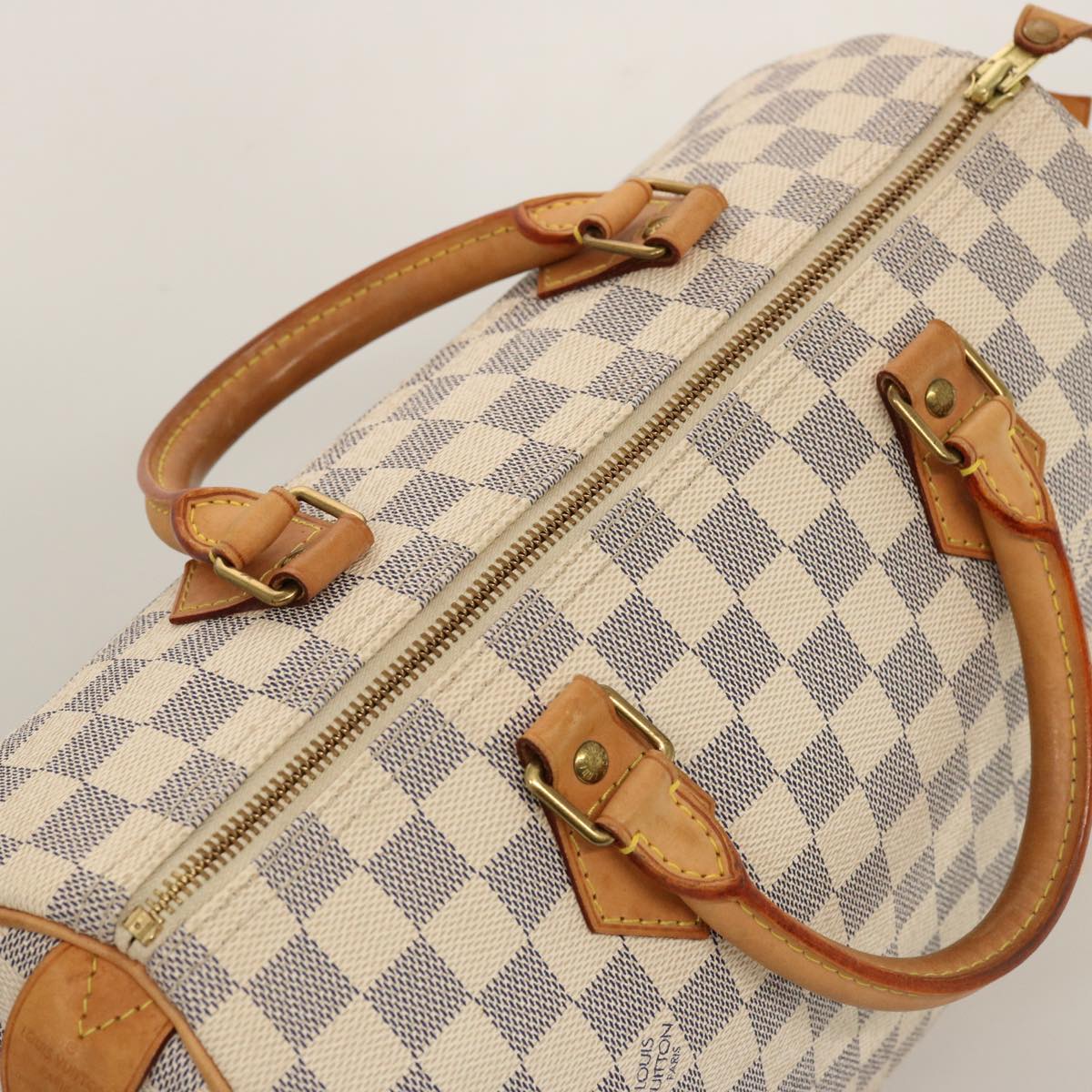 LOUIS VUITTON Damier Azur Speedy 30 Hand Bag N41533 LV Auth 75484