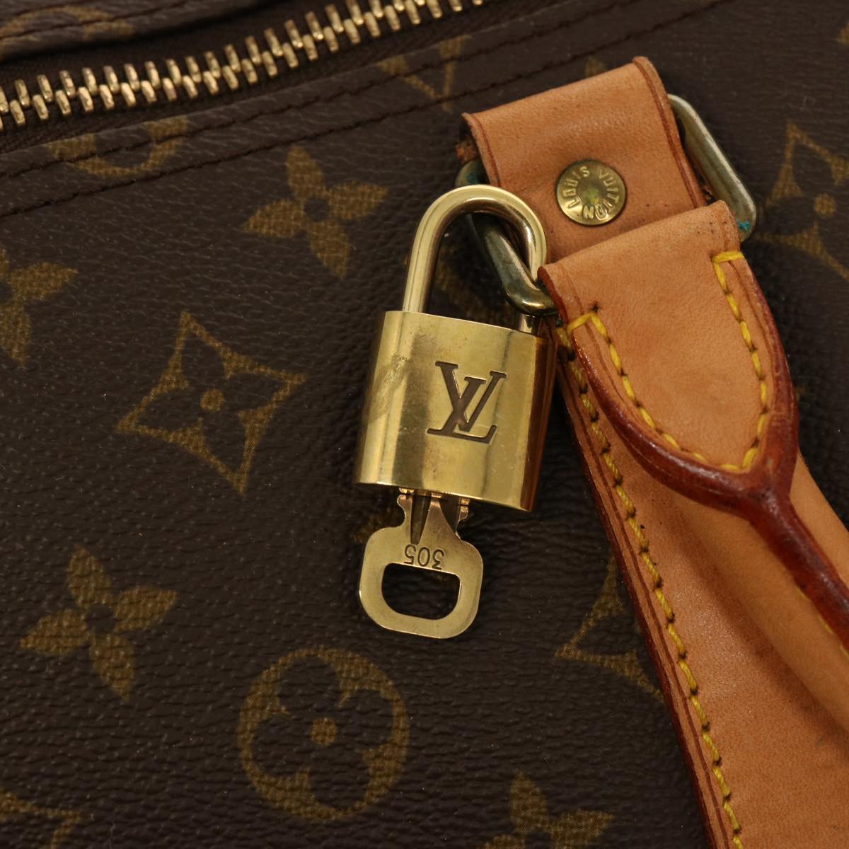 LOUIS VUITTON Monogram Keepall 55 Boston Bag M41424 LV Auth 75490