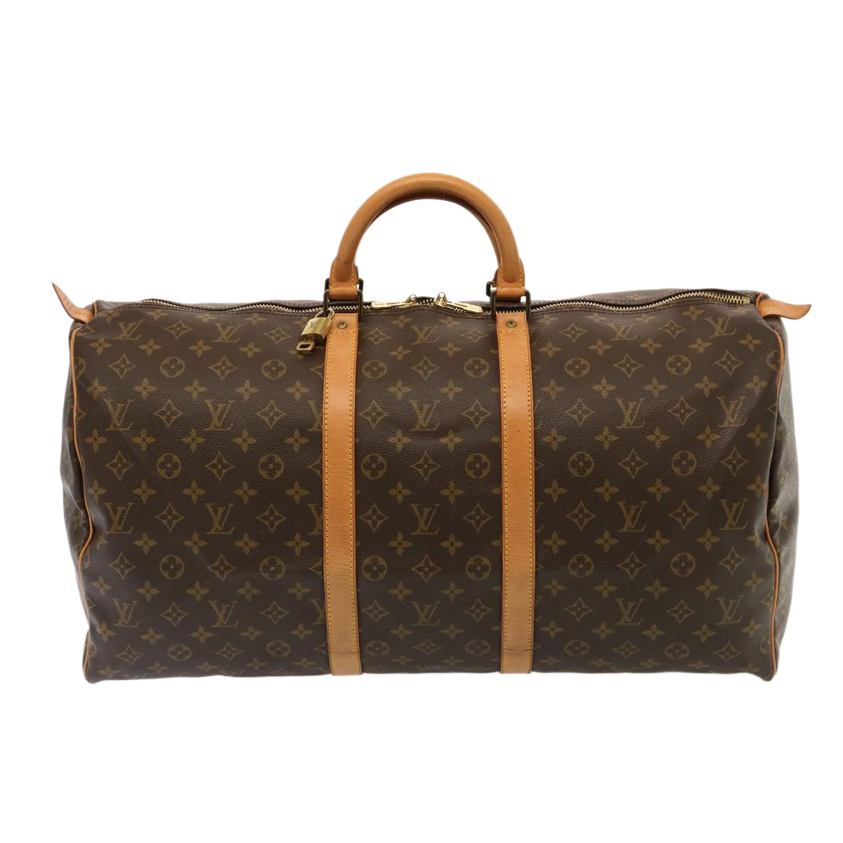 LOUIS VUITTON Monogram Keepall 55 Boston Bag M41424 LV Auth 75490