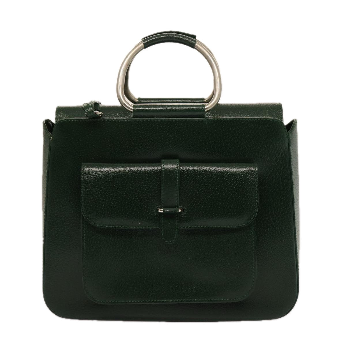 GUCCI Hand Bag Leather Green 000 2058 0307 Auth 75505