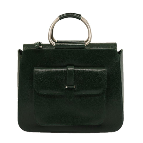 GUCCI Hand Bag Leather Green 000 2058 0307 Auth 75505