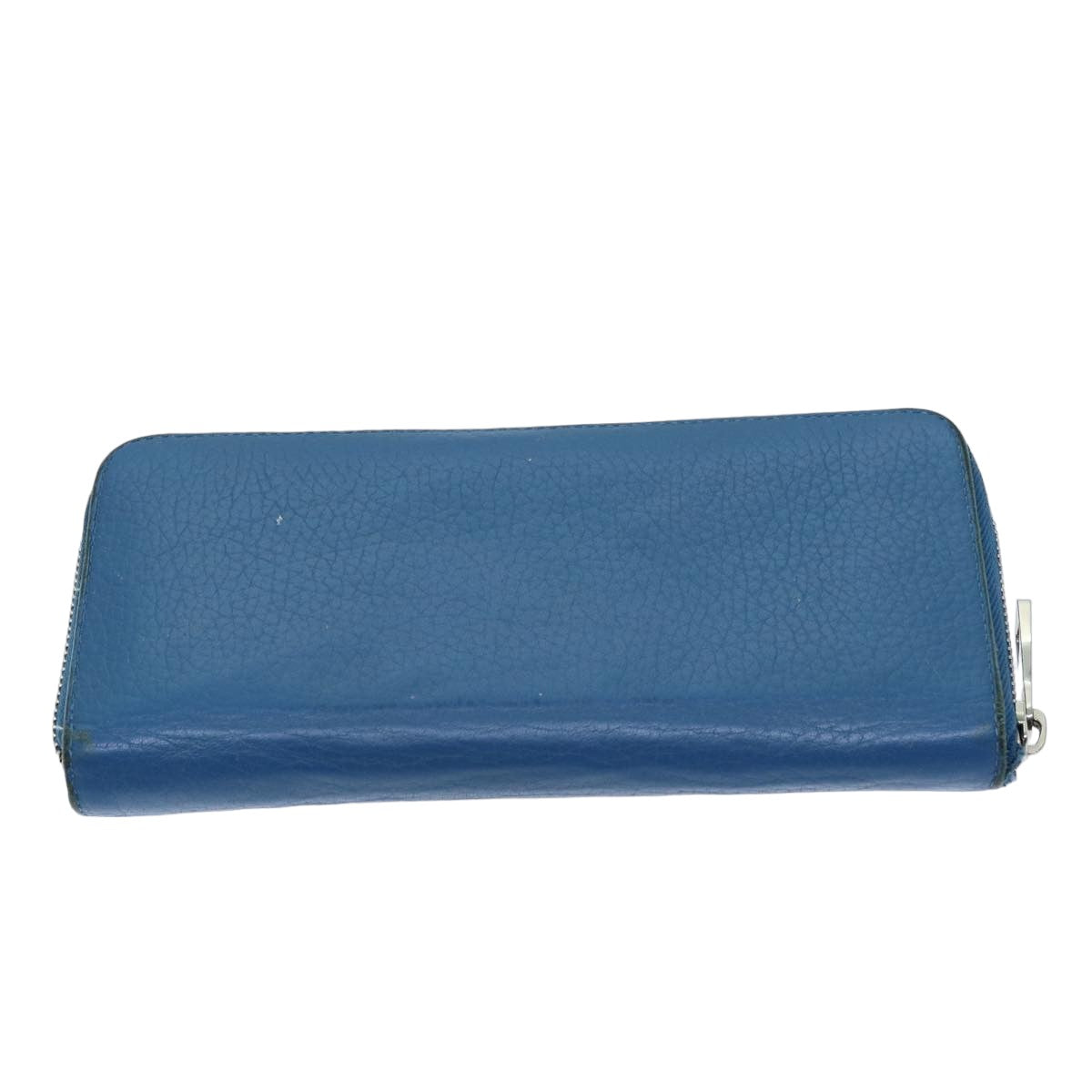 LOUIS VUITTON Suhari Zippy Wallet Long Wallet Leather Blue LV Auth 75512 - 0