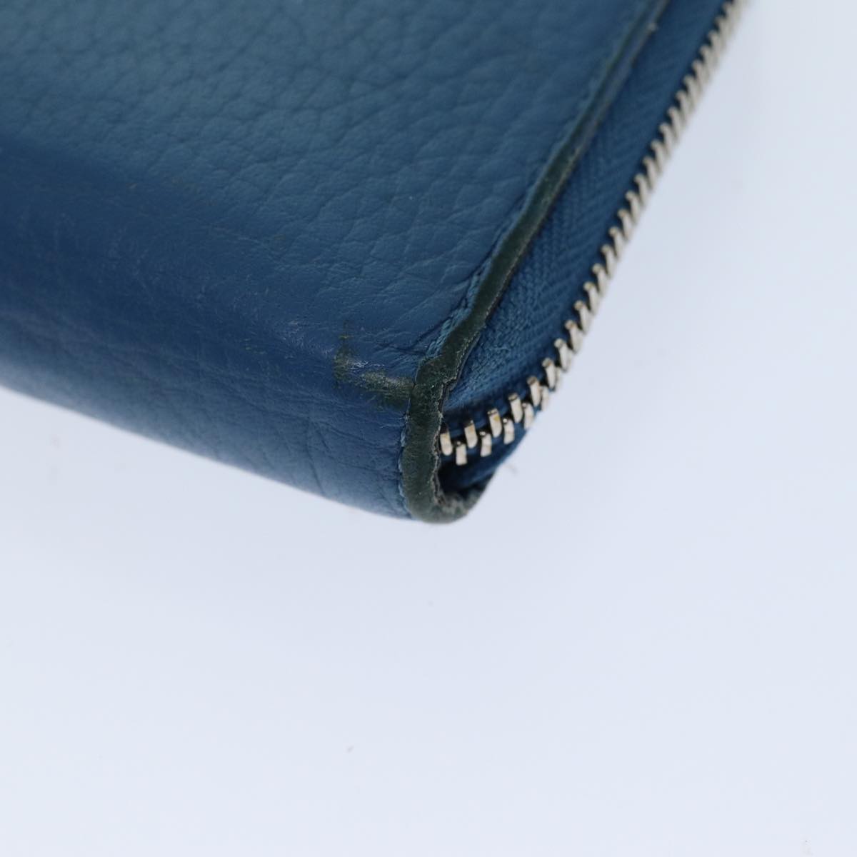 LOUIS VUITTON Suhari Zippy Wallet Long Wallet Leather Blue LV Auth 75512