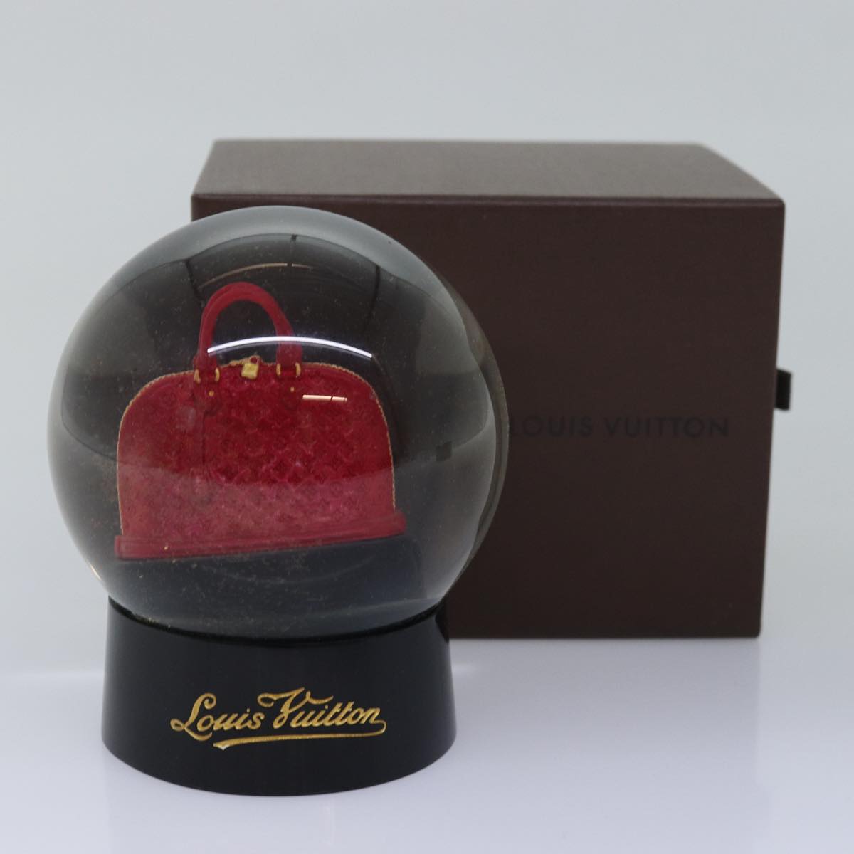 LOUIS VUITTON Snow Globe Alma VIP Limited Clear Red LV Auth 75530