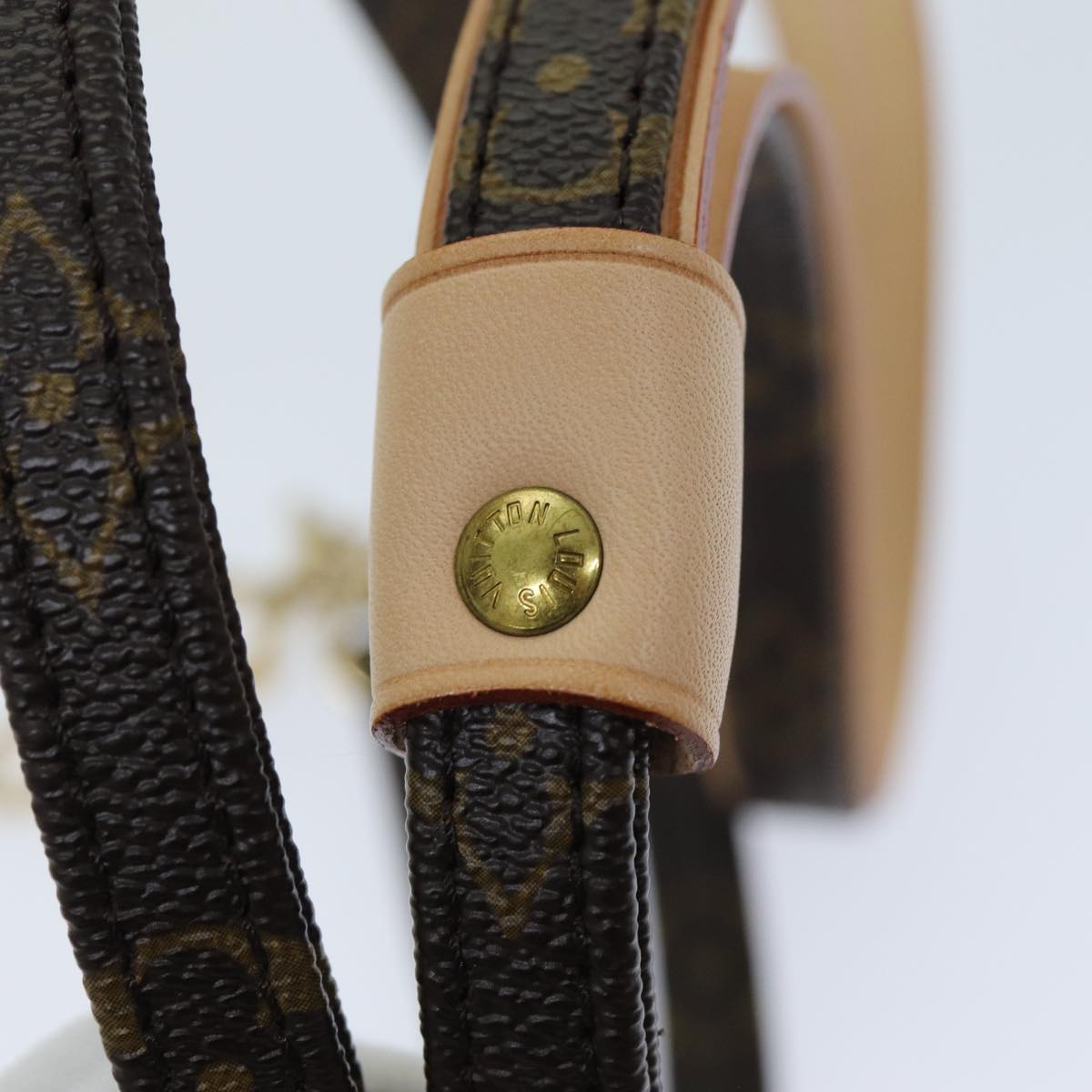 LOUIS VUITTON Monogram Less Baxter MM Dog Leash M58056 LV Auth 75533