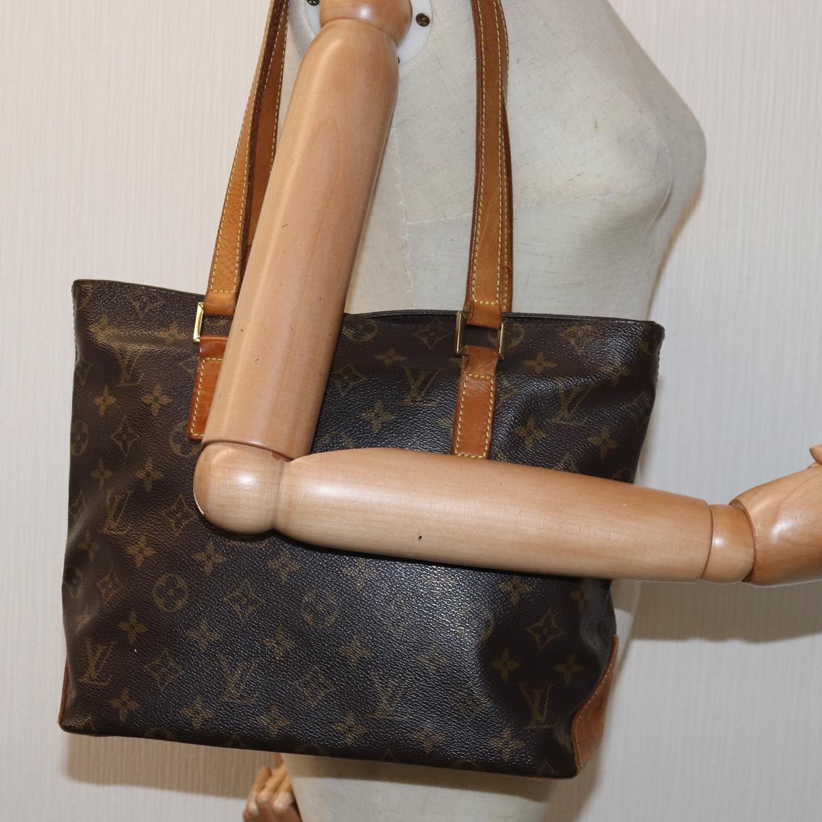 LOUIS VUITTON Monogram Cabas Piano Tote Bag M51148 LV Auth 75539