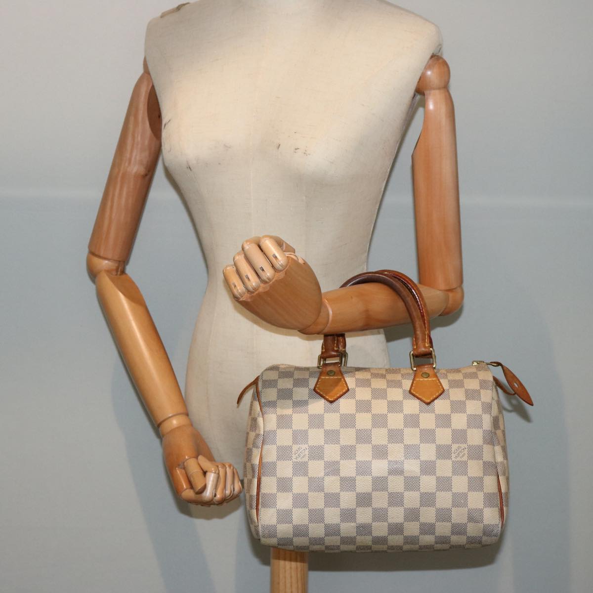 LOUIS VUITTON Damier Azur Speedy 25 Hand Bag N41534 LV Auth 75553