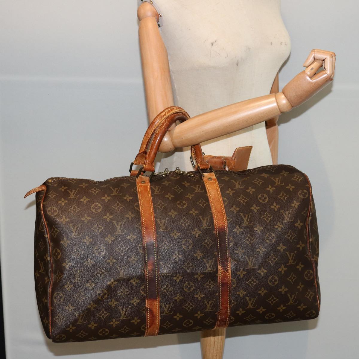 LOUIS VUITTON Monogram Keepall 50 Boston Bag M41426 LV Auth 75561