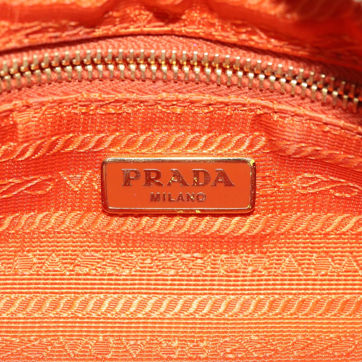 PRADA Pouch Nylon Orange Auth 75571