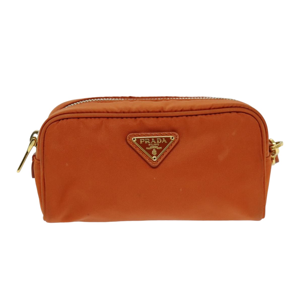 PRADA Pouch Nylon Orange Auth 75571