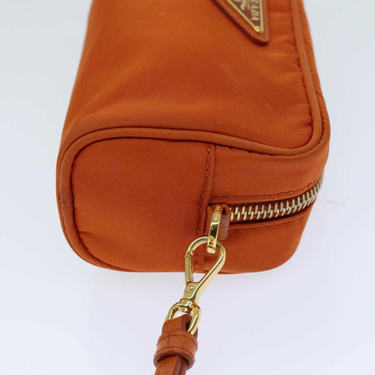 PRADA Pouch Nylon Orange Auth 75571