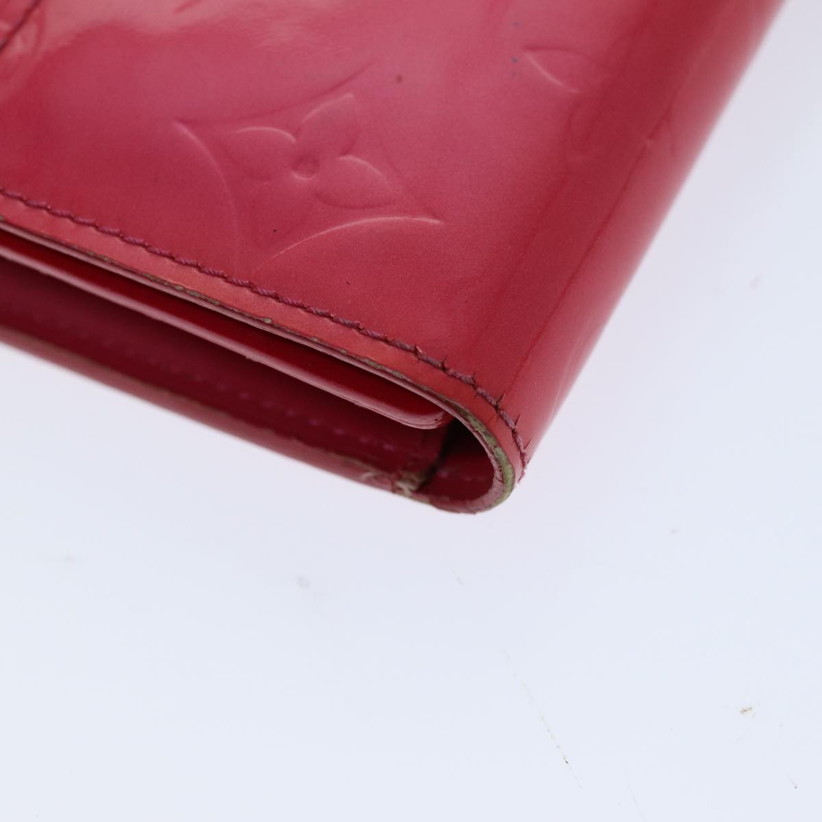 LOUIS VUITTON Vernis Porte Tresol International Wallet Pink M91246 LV Auth 75577