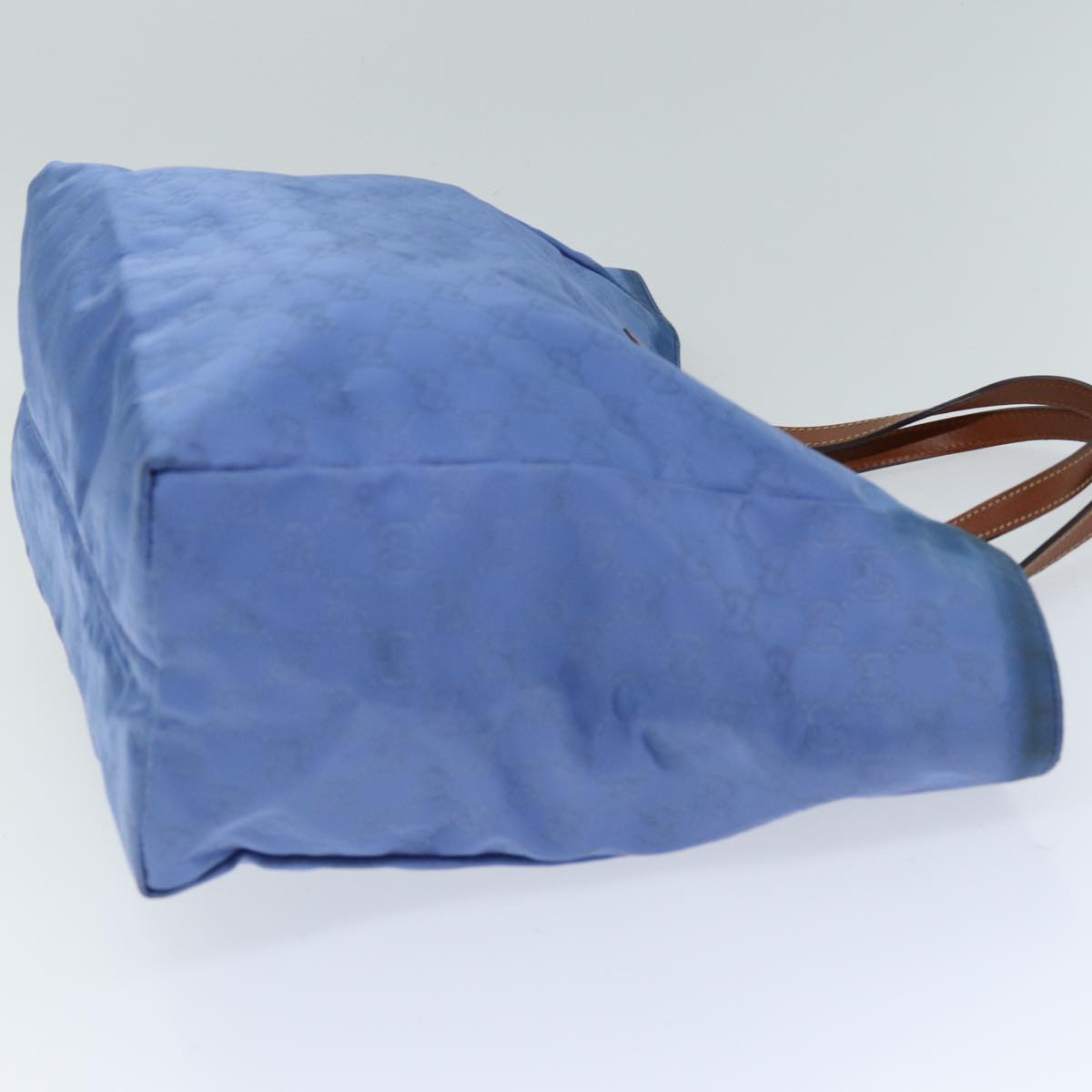 GUCCI GG Canvas Tote Bag Blue 282439 Auth 75595