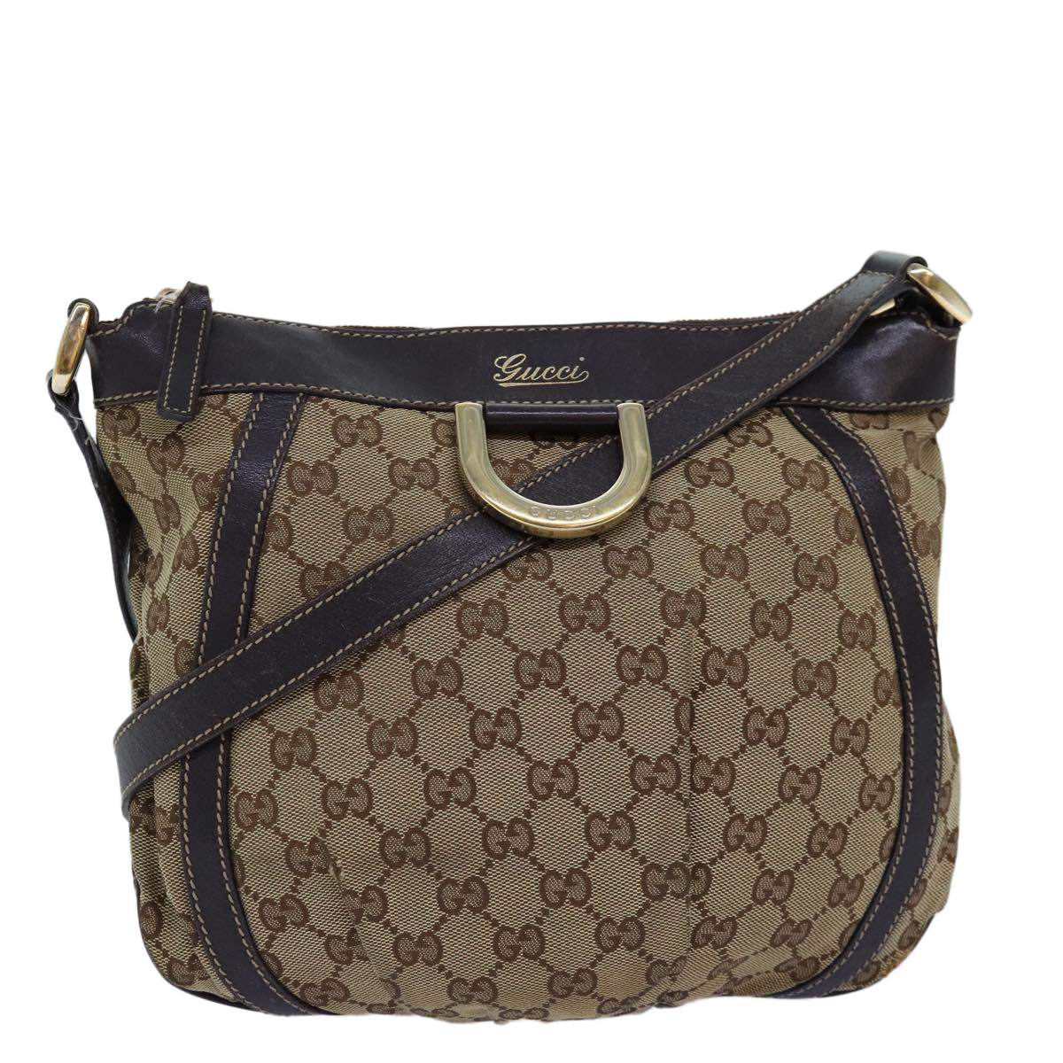 GUCCI GG Canvas Shoulder Bag Beige 203257 Auth 75598