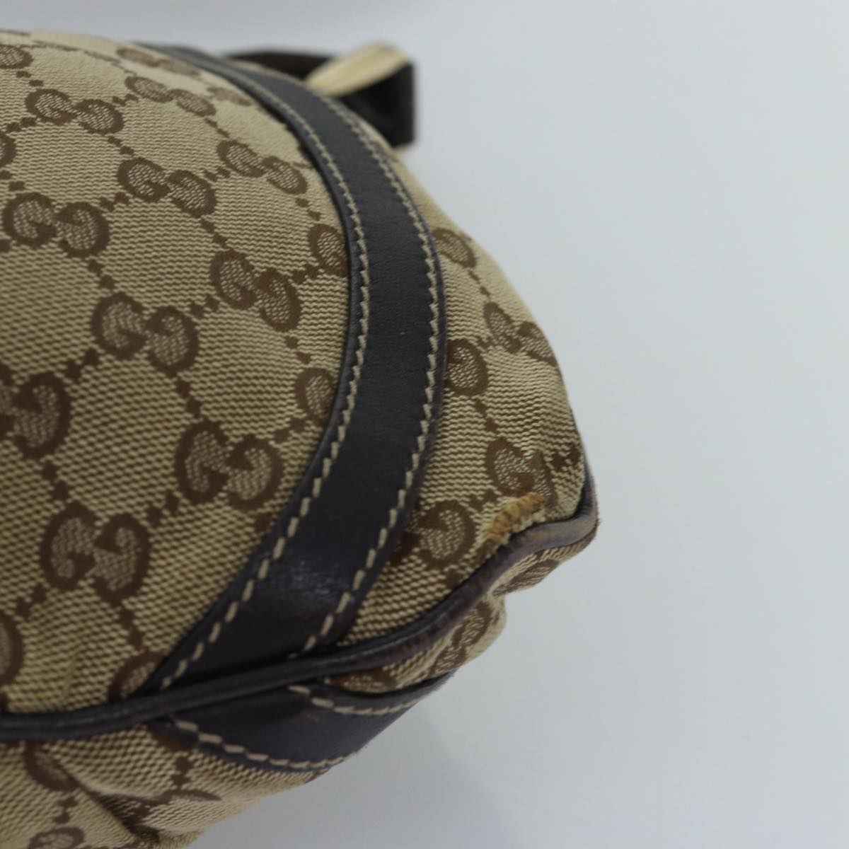 GUCCI GG Canvas Shoulder Bag Beige 203257 Auth 75598