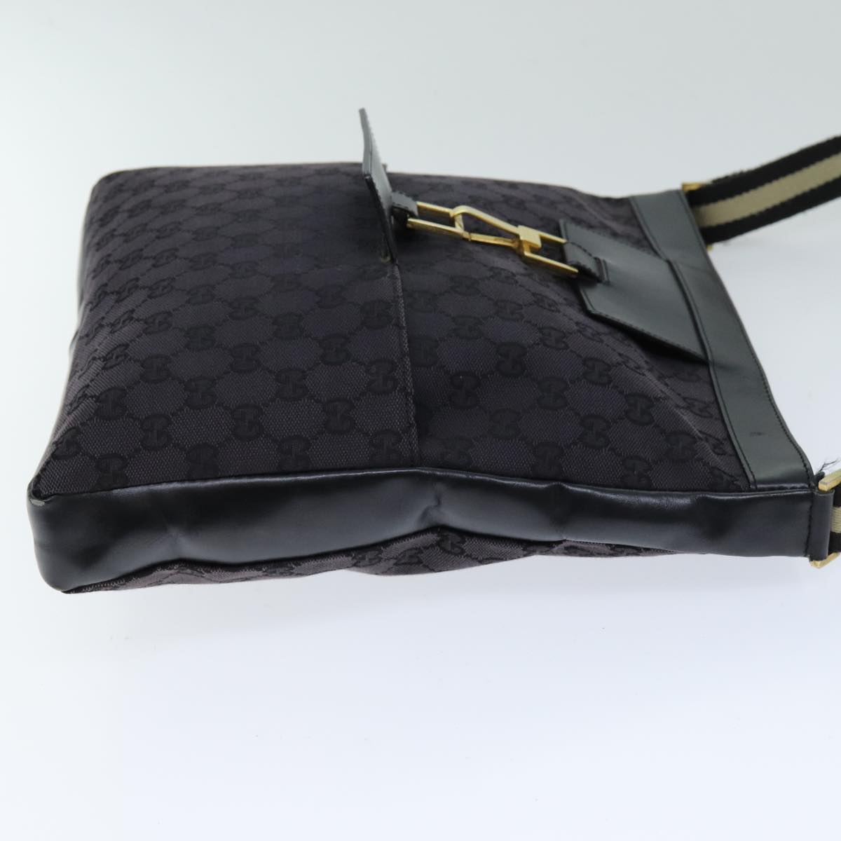 GUCCI GG Canvas Shoulder Bag Black White 001 4094 Auth 75600