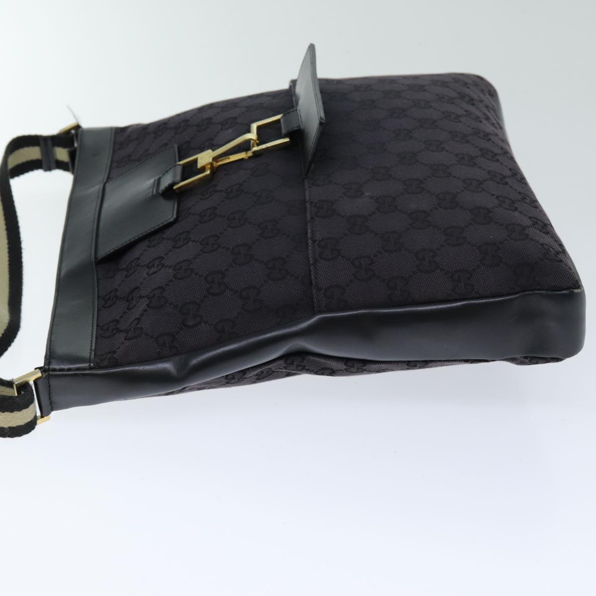 GUCCI GG Canvas Shoulder Bag Black White 001 4094 Auth 75600