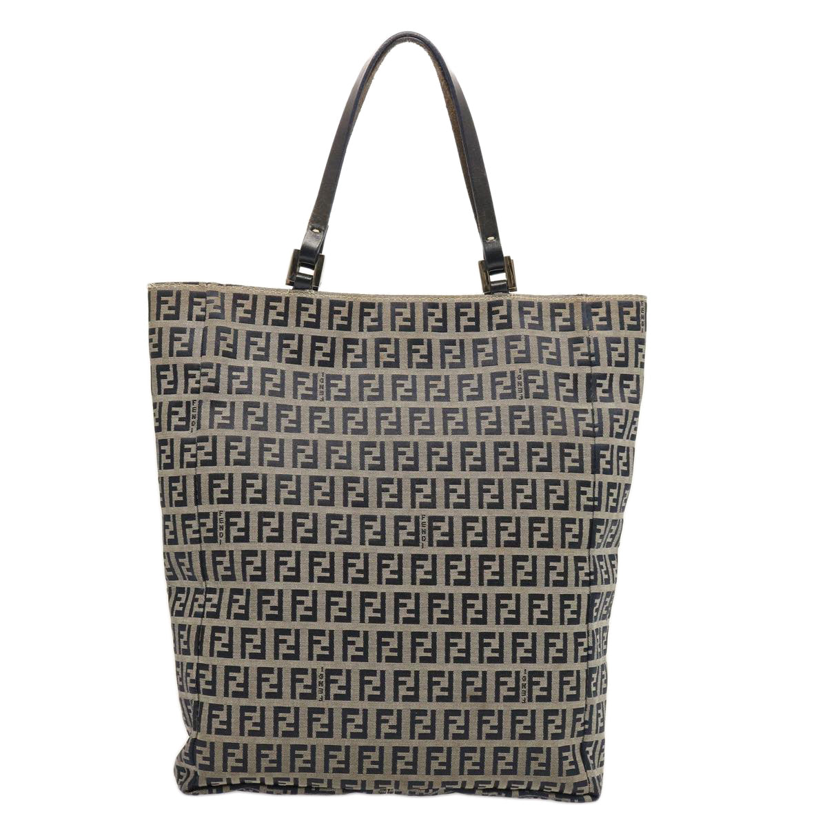 FENDI Zucchino Canvas Tote Bag Navy Auth 75609