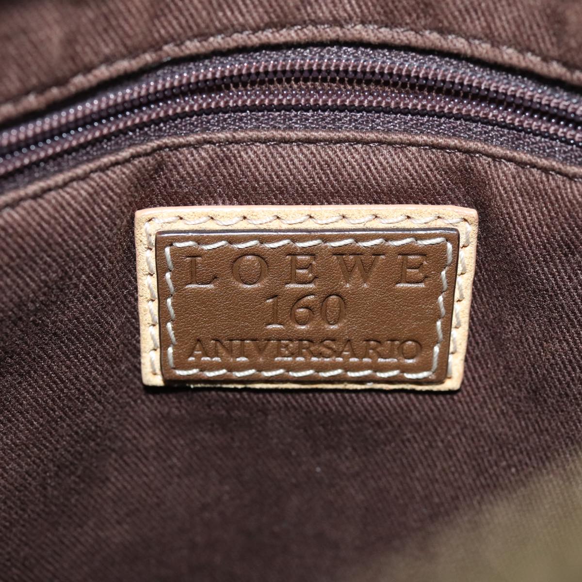 LOEWE Shoulder Bag Canvas Beige Auth 75611