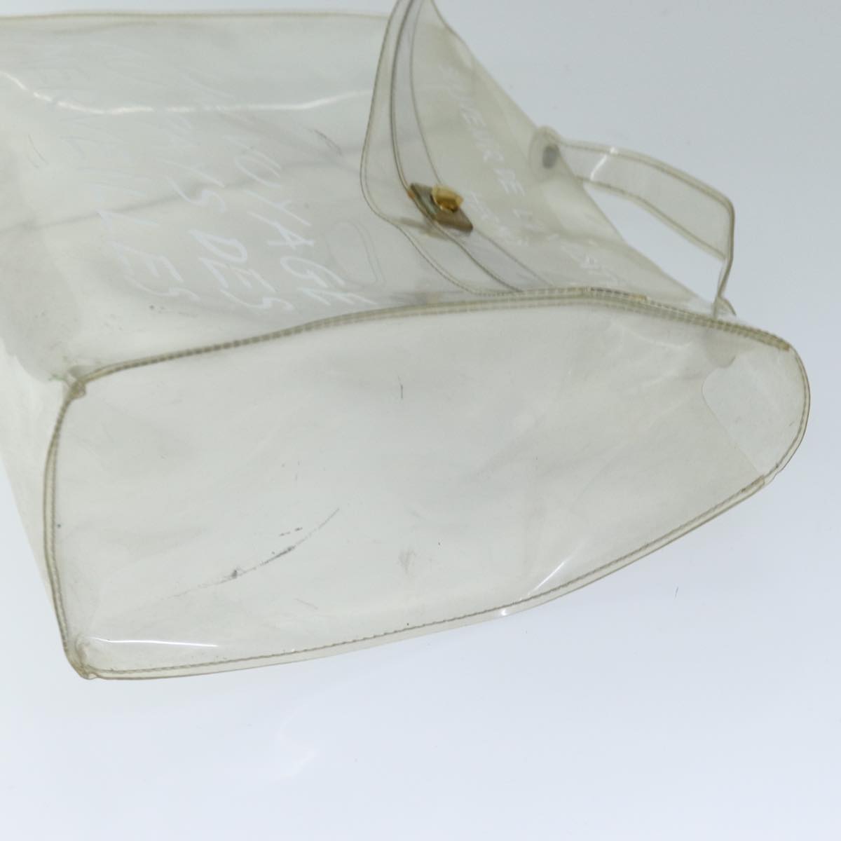 HERMES Vinyl Kelly Hand Bag Vinyl Clear Auth 75612