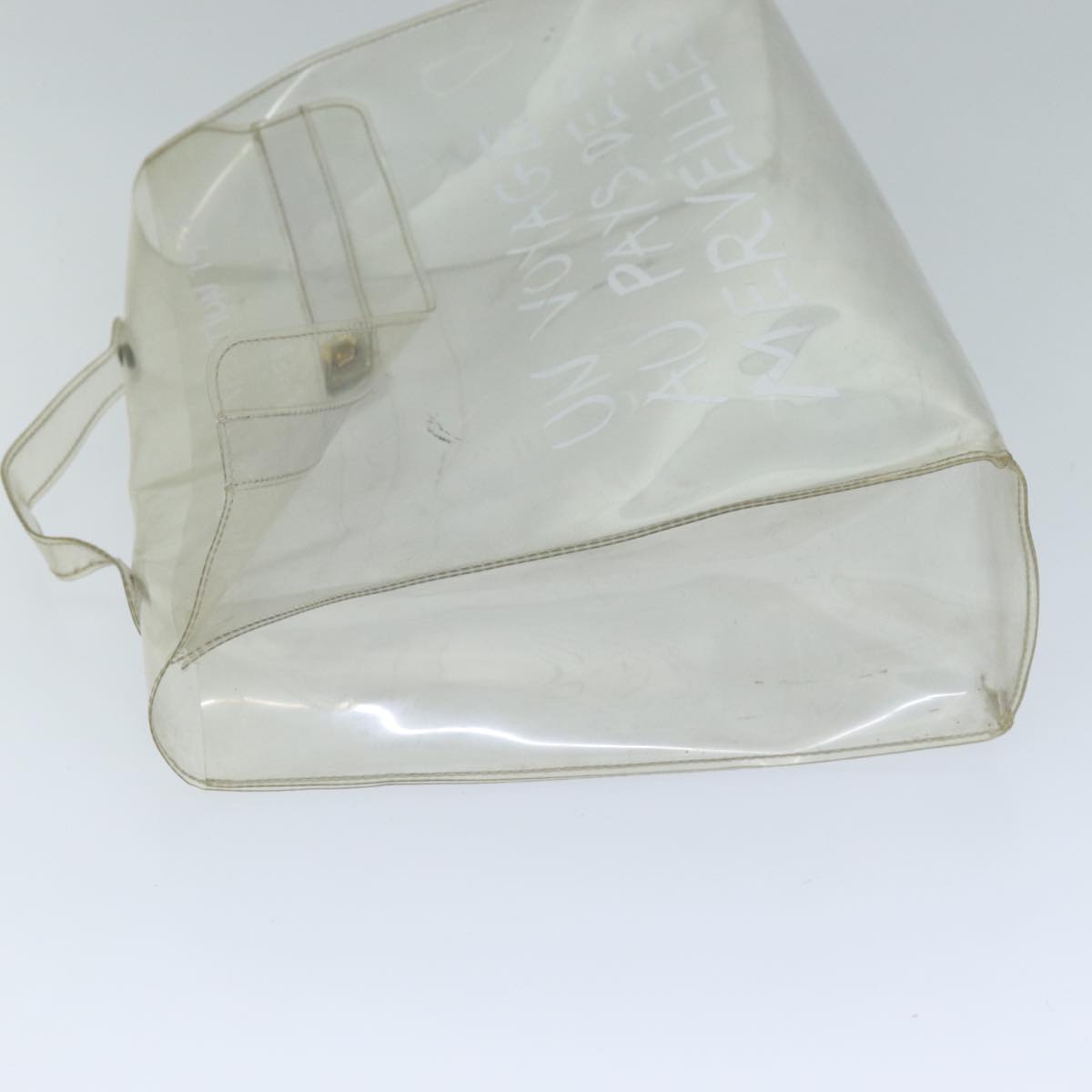 HERMES Vinyl Kelly Hand Bag Vinyl Clear Auth 75612