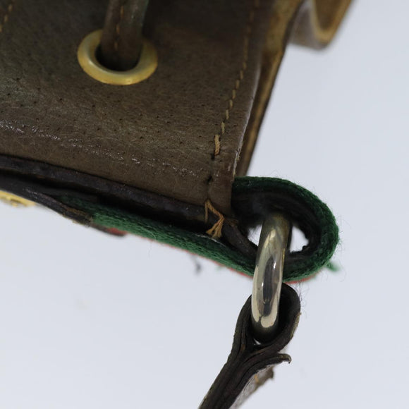 GUCCI Web Sherry Line GG Supreme Shoulder Bag Beige Red 41 02 034 Auth 75621