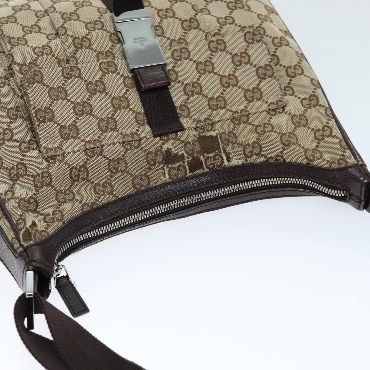 GUCCI GG Canvas Shoulder Bag Beige 131211 Auth 75623