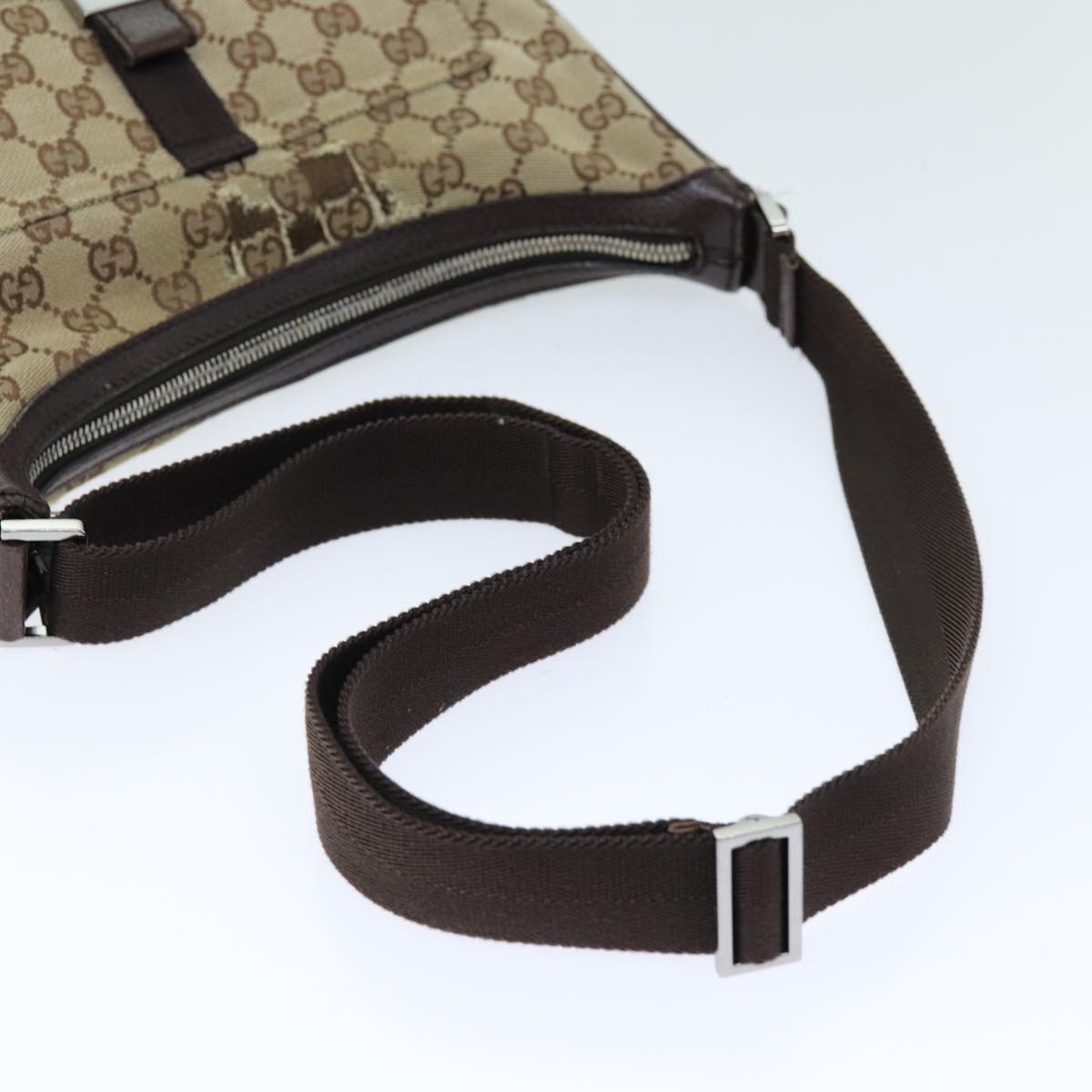 GUCCI GG Canvas Shoulder Bag Beige 131211 Auth 75623