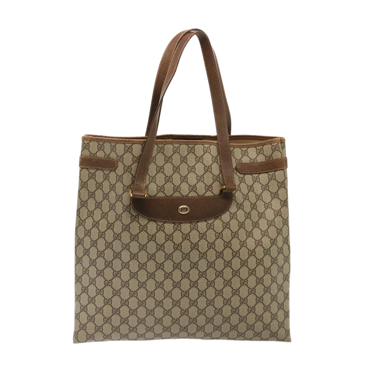 GUCCI GG Supreme Tote Bag PVC Beige 39 02 061 Auth 75624