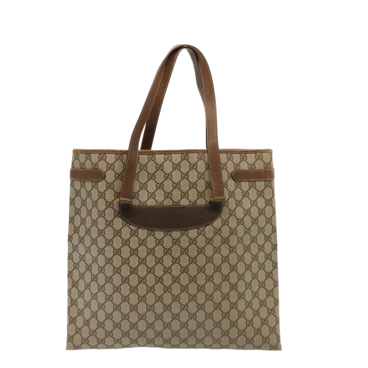 GUCCI GG Supreme Tote Bag PVC Beige 39 02 061 Auth 75624