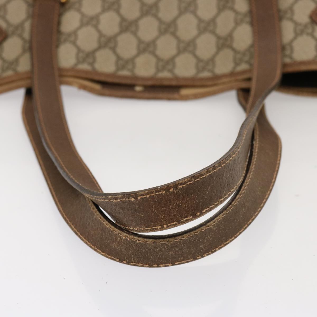 GUCCI GG Supreme Tote Bag PVC Beige 39 02 061 Auth 75624