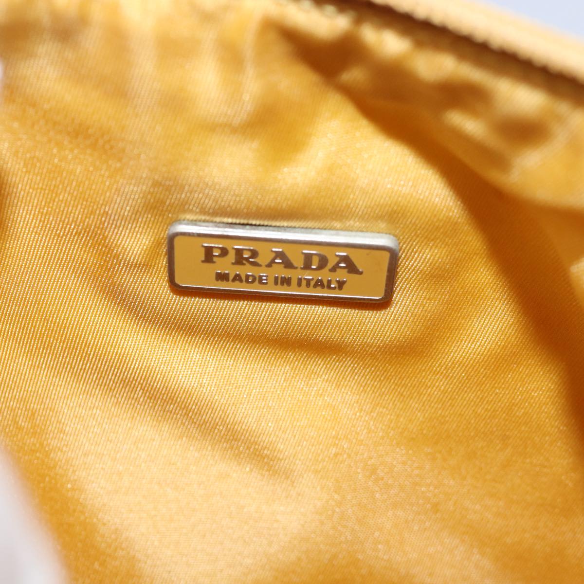 PRADA Hand Bag Nylon Yellow Auth 75633