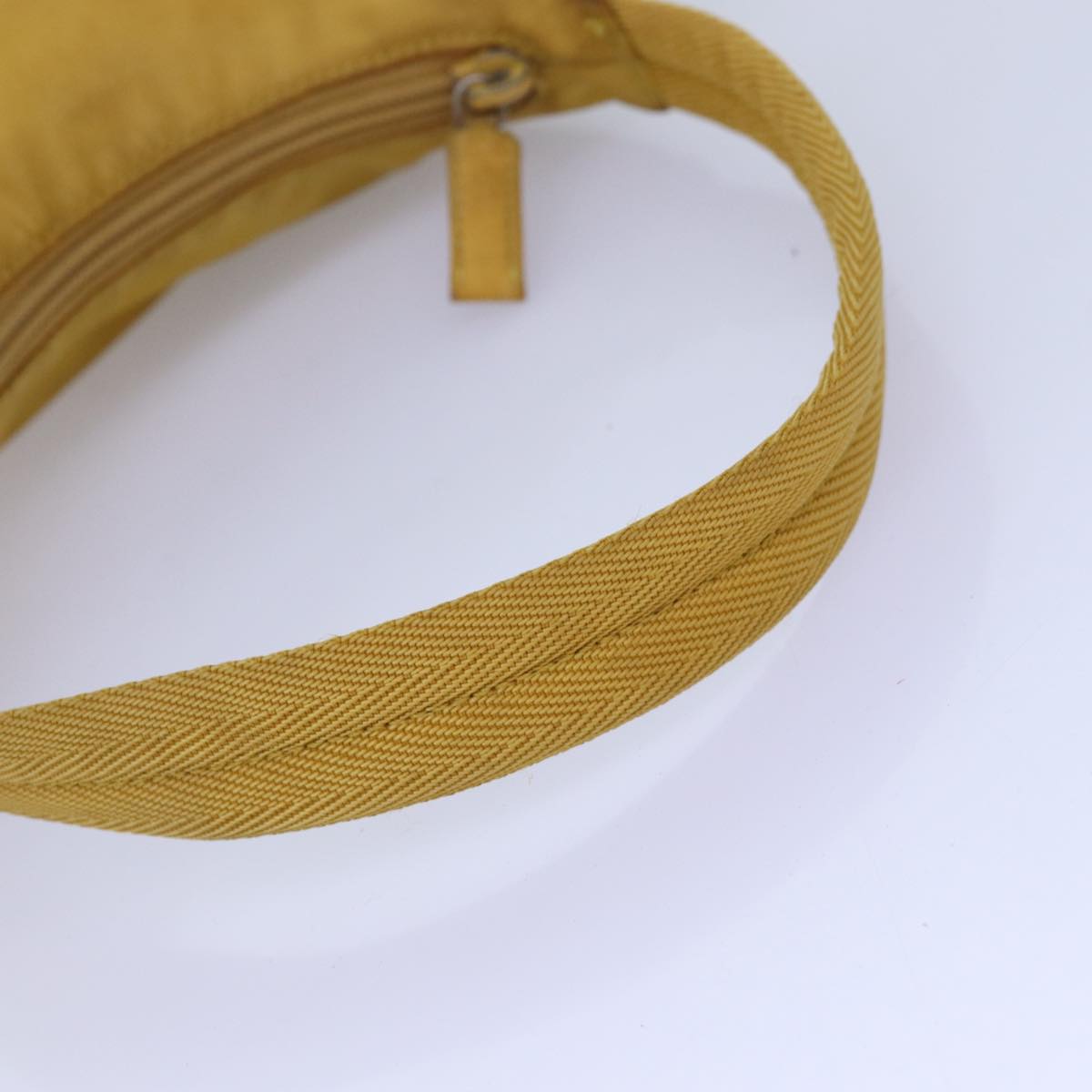 PRADA Hand Bag Nylon Yellow Auth 75633