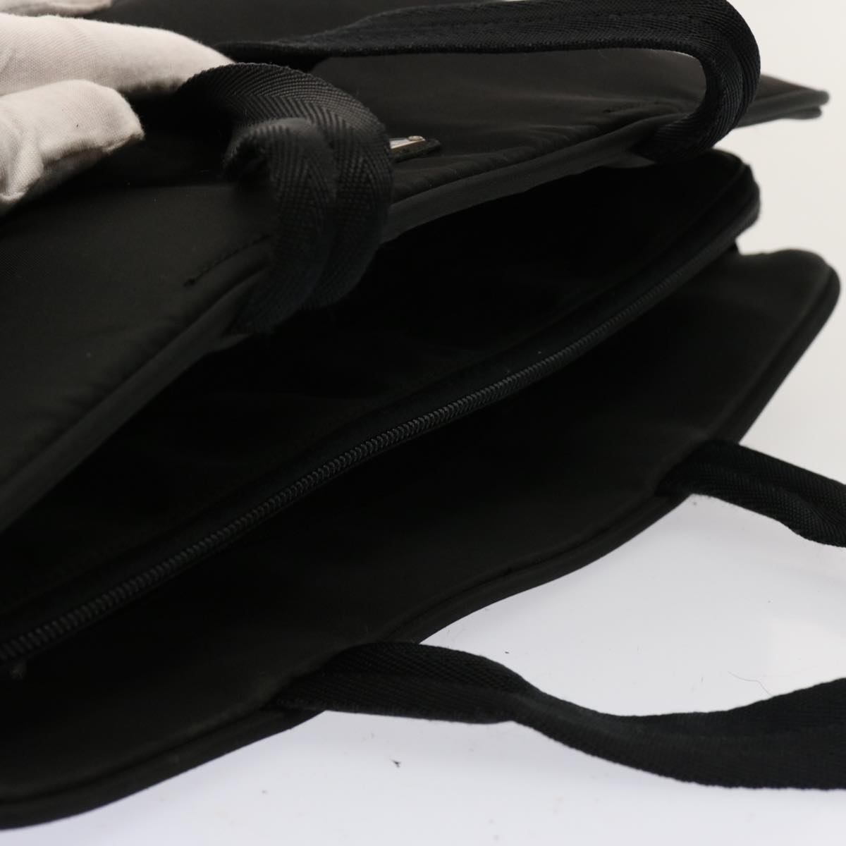 PRADA Business Bag Nylon Black Auth 75642