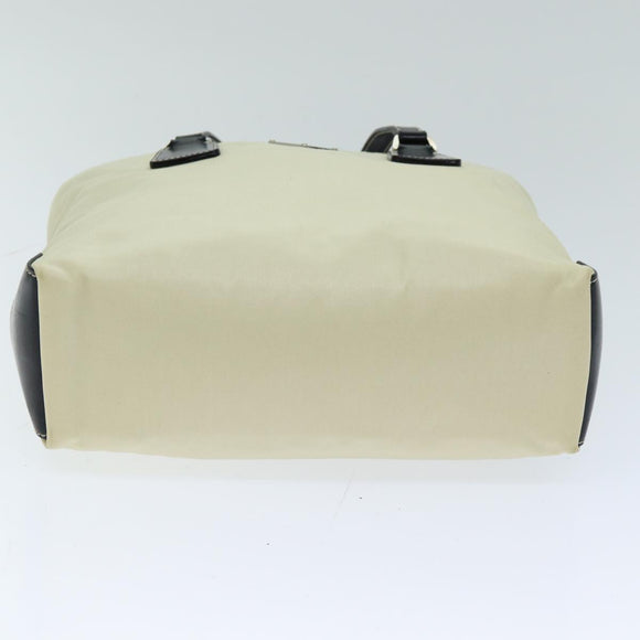 PRADA Hand Bag Nylon Cream Auth 75644