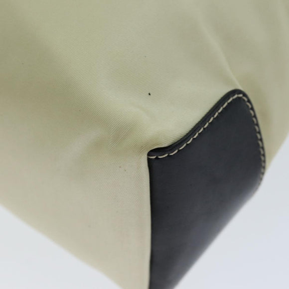 PRADA Hand Bag Nylon Cream Auth 75644