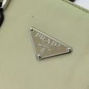 PRADA Hand Bag Nylon Cream Auth 75644-18