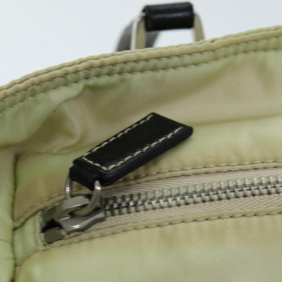 PRADA Hand Bag Nylon Cream Auth 75644