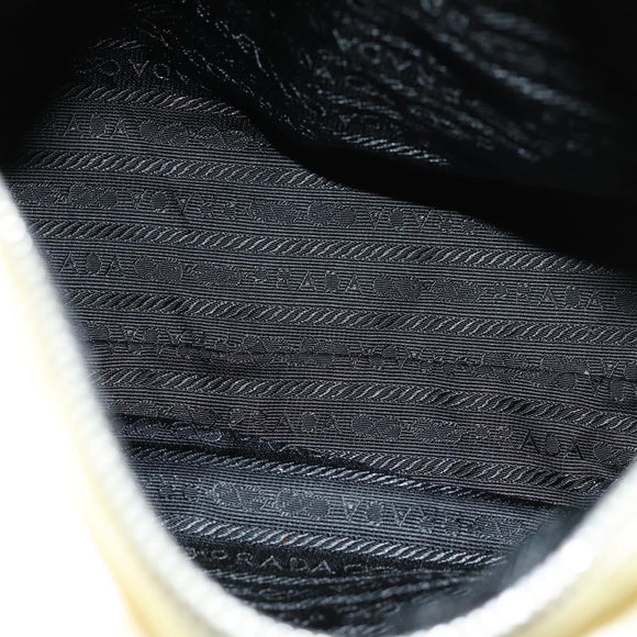 PRADA Hand Bag Nylon Cream Auth 75644