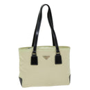 PRADA Hand Bag Nylon Cream Auth 75644-1