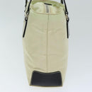 PRADA Hand Bag Nylon Cream Auth 75644-3