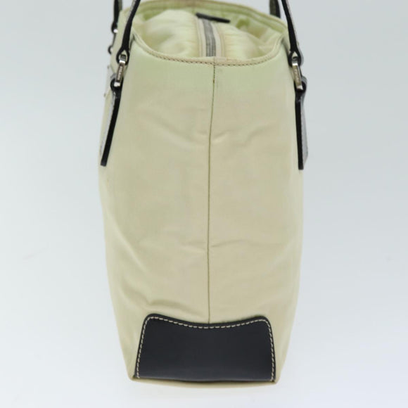 PRADA Hand Bag Nylon Cream Auth 75644