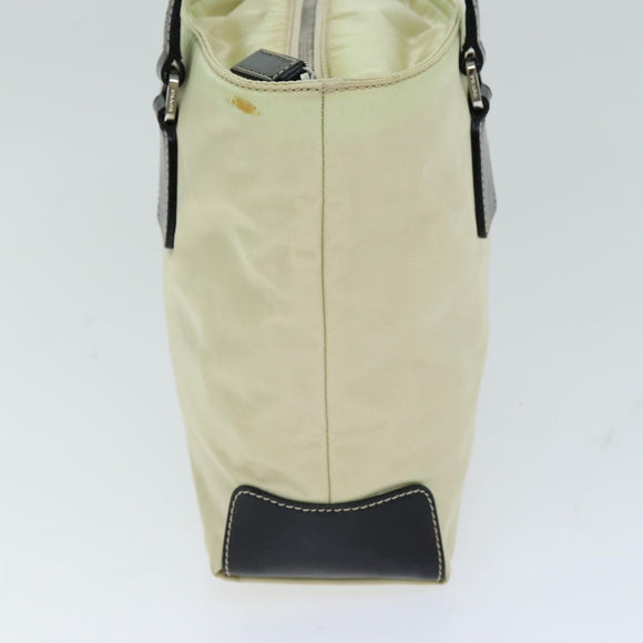 PRADA Hand Bag Nylon Cream Auth 75644